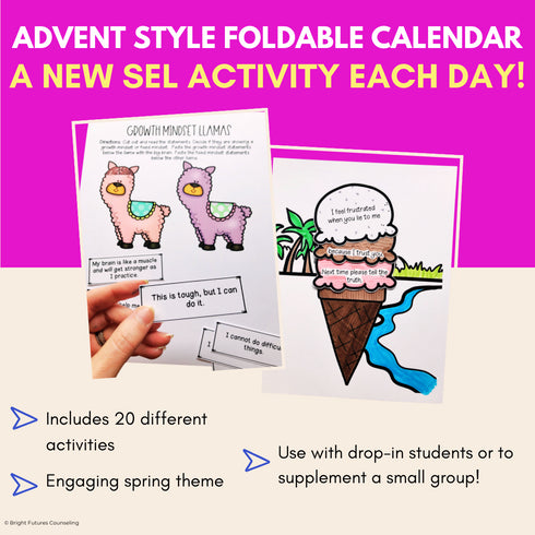 Countdown to Spring Break, School Counseling Spring Activity Pack